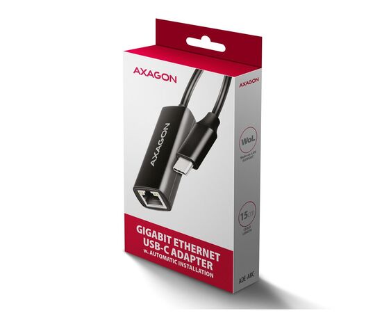Переходник USB-C to RJ45 Ethernet 1000Mbps black AXAGON (ADE-ARC), изображение 6
