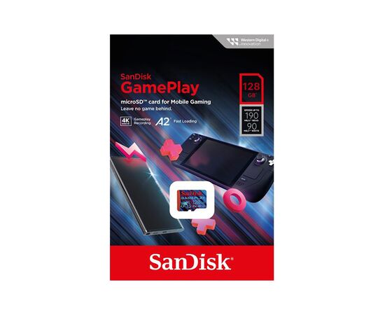 Карта пам'яті SanDisk 128GB microSD class 10 UHS-I U3 V30 A2 GamePlay (SDSQXAA-128G-GN6XN), зображення 3