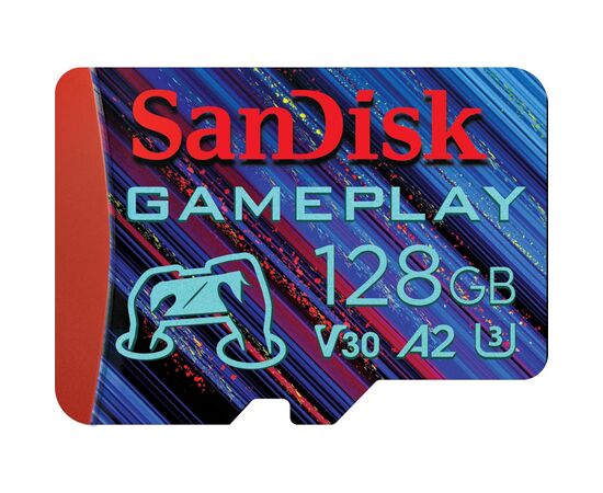 Карта пам'яті SanDisk 128GB microSD class 10 UHS-I U3 V30 A2 GamePlay (SDSQXAA-128G-GN6XN)