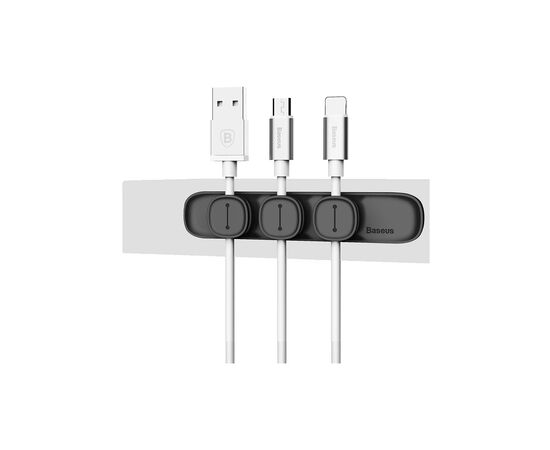 Держатель для кабеля Baseus Peas Cable Clip Black (ACWDJ-01), изображение 4