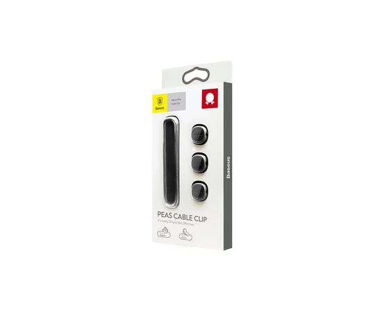 Держатель для кабеля Baseus Peas Cable Clip Black (ACWDJ-01), изображение 6