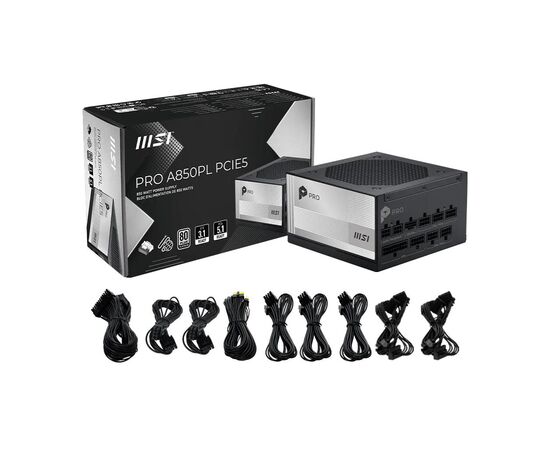 Блок живлення MSI 850W (PRO A850PL PCIE5), зображення 5