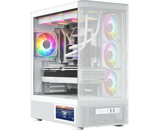 Корпус для ПК Modecom VOLCANO AQ400 ARGB LCD 6,2 (MC-A-AQ400-4FA-W), изображение 2