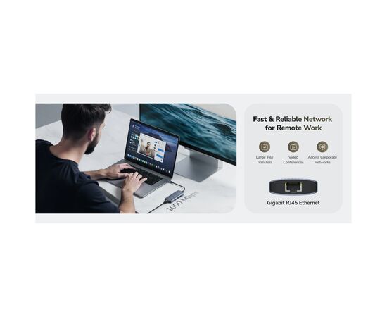 Концентратор Cudy USB-C 6-in-1 1xHDMI 4K + 1xUSB-C + 1xUSB 3.0 5Gbps + 2xUSB 2.0 (UH606), изображение 5