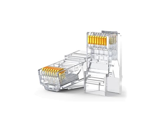 Коннектор RJ45 cat.6 UTP, NW120, 100 шт упаковка, Transparent Ugreen (60558), изображение 2