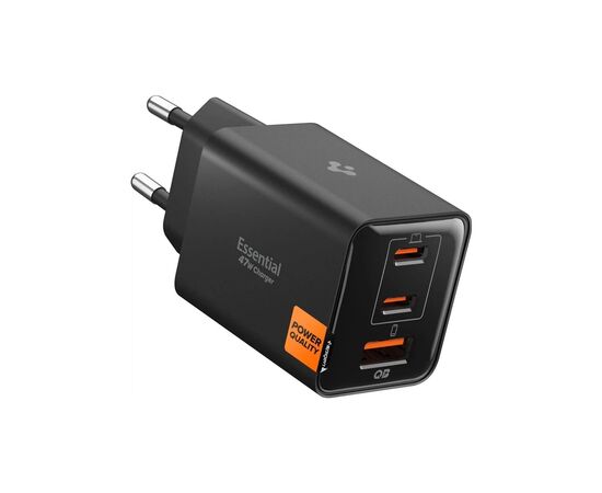 Зарядное устройство Spigen 2xUSB-C PD + 1xUSB 47W black (ACH09465)