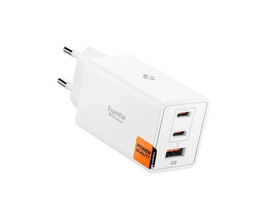 Зарядное устройство Spigen 2xUSB-C PD + 1xUSB 67W white (ACH08710)
