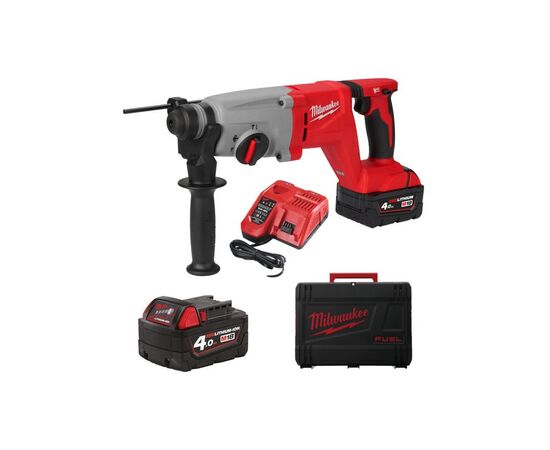 Перфоратор Milwaukee SDS-PLUS, M18 BLHACD26-402X, 2,6Дж ЗУ М12-18 С, 2x5ah, HD кейс (4933492480), изображение 2
