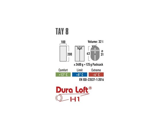 Спальный мешок High Peak Tay 8/+8°C (Left) Grey/Light Grey (928264), изображение 4