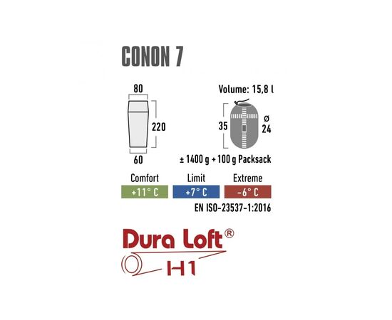 Спальный мешок High Peak Conon 7 +7C Grey/Light Grey Left (928927), изображение 4
