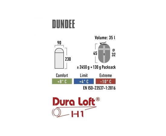 Спальный мешок High Peak Dundee 4 +4C Grey/Light Grey Left (928928), изображение 5
