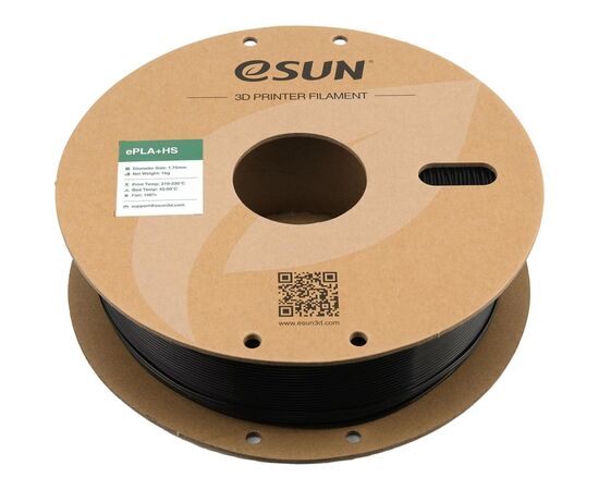 Пластик для 3D-принтера eSUN ePLA+HS, 1,75мм, 1кг, black (ePLA+HS-P175B1), изображение 3