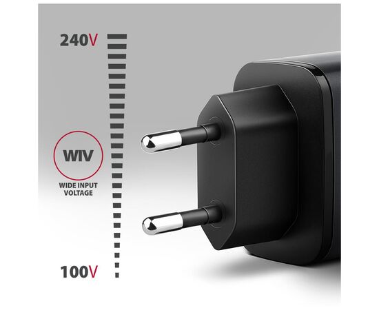 Зарядний пристрій AXAGON 1xUSB-C PD67W + 1xUSB QC4+ PPS gray (ACU-PQ67), зображення 3
