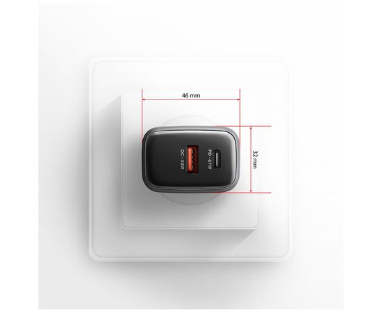 Зарядний пристрій AXAGON 1xUSB-C PD67W + 1xUSB QC4+ PPS gray (ACU-PQ67), зображення 8