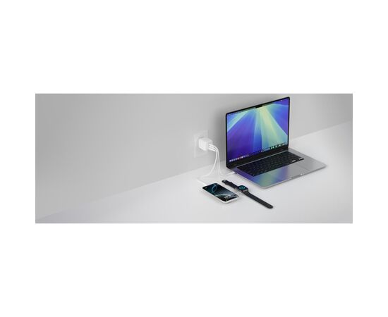 Зарядное устройство Belkin 2xUSB-C + 1xUSB PD70W PPS GaN white (WCH018HQWH), изображение 6