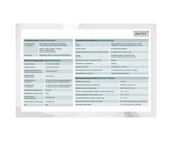 Кабель мережевий Digitus UTP 100м, cat.6, AWG 23/1, CU, LSZH-1, violet (U-UTP) (DK-1613-VH-1), зображення 10