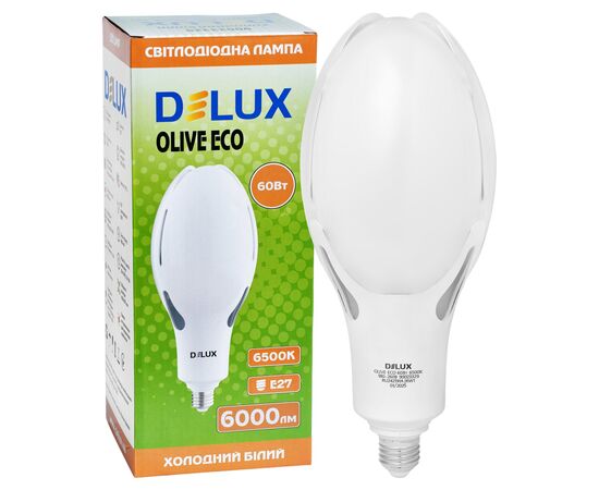 Лампочка Delux OLIVE ECO 60Вт E27 6500K 230В (90023329), зображення 3