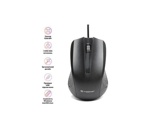 Мышка Hölmer M-02OF USB Black (M-02OF), изображение 2