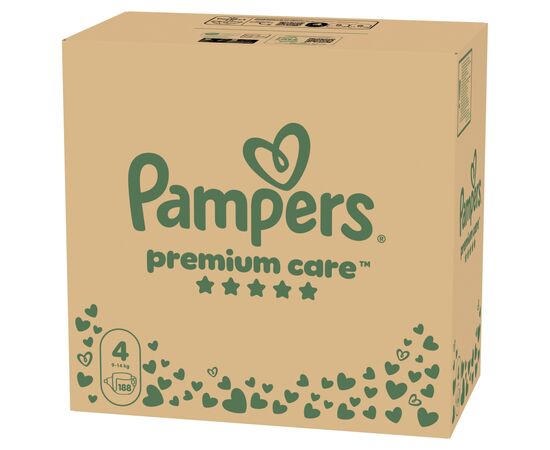 Подгузники Pampers Premium Care Розмір 4 (9-14 кг) 188 шт (8006530223829), изображение 2