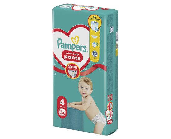 Подгузники Pampers Active Baby Pants Розмір 4 (9-15 кг) 54 шт (8006530316668), изображение 2