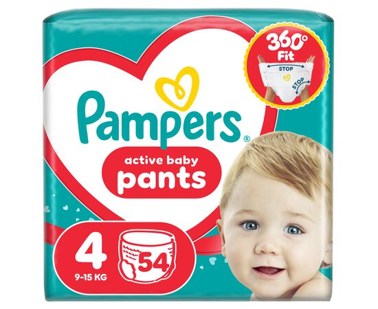 Подгузники Pampers Active Baby Pants Розмір 4 (9-15 кг) 54 шт (8006530316668)