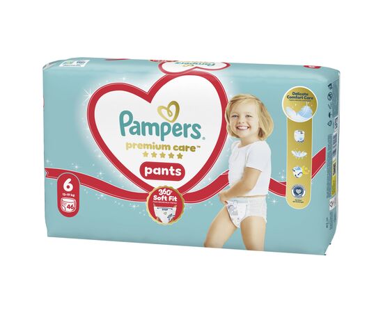 Подгузники Pampers Premium Care Pants Розмір 6 (13-18 кг) 46 шт (8006530320054), изображение 2