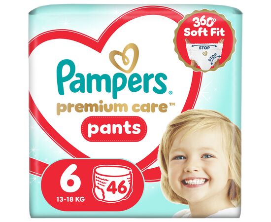 Подгузники Pampers Premium Care Pants Розмір 6 (13-18 кг) 46 шт (8006530320054)