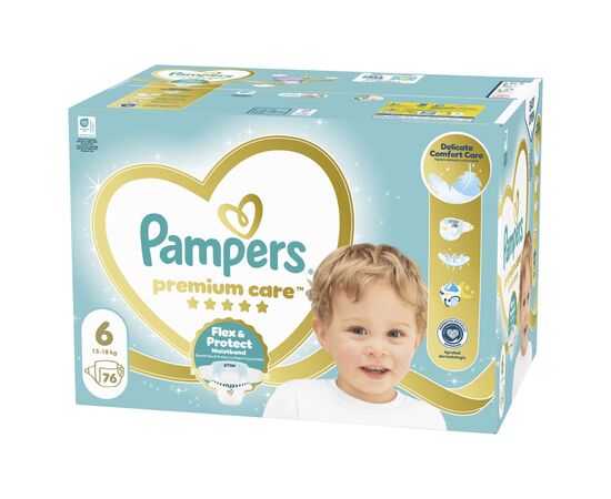 Подгузники Pampers PAMPERS Дитячі підгузники Premium Care Giant (13-18 кг) Мега Упаковка (8006530260176), изображение 2