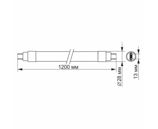 Лампочка Videx LED T8b 18W 1.2M 6200K 220V, матовая (VL-T8b-18126), зображення 3