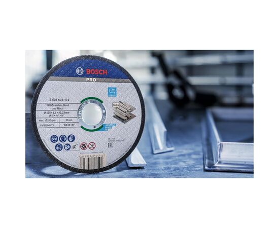 Круг відрізний Bosch Professional, для нержавіючої сталі та металу, 125×1.6×22.23 mm, 100 шт (2.608.626.114), зображення 5