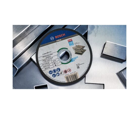 Круг отрезной Bosch Professional, для нержавеющей стали и металла, 125×1×22.23 мм, 100 шт (2.608.626.113), изображение 7