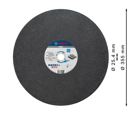 Круг відрізний Bosch Professional, для металу, 355×2.8×25.4 mm (2.608.601.238), зображення 2