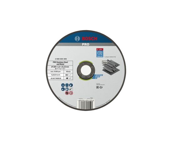 Круг отрезной Bosch Professional, для нержавеющей стали и металла, 180×1.6×22.23 mm (2.608.603.406)