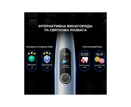 Електрична зубна щітка Oclean X Plus Pro Digital Silver (6970810556179), зображення 9