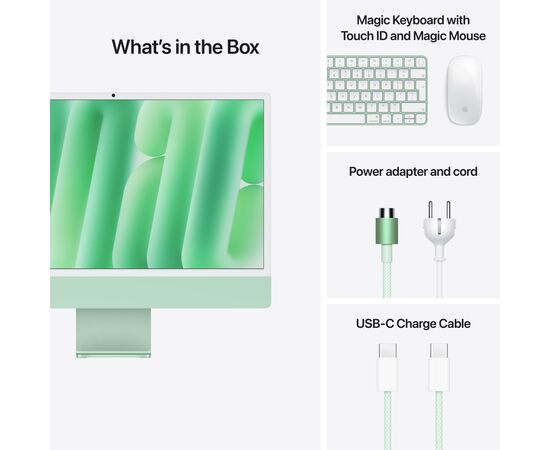 Компьютер Apple 24" iMac Retina 4.5K / Apple M4 (10-c/CPU, 10-c/GPU), 24, 512, Green, A3137 (MD2Q4UA/A), изображение 5