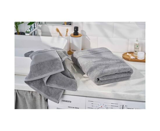 Полотенце Ardesto махровое SuperSoft 100% хлопок 70 х 140 см серый (ART2270SLP), изображение 5
