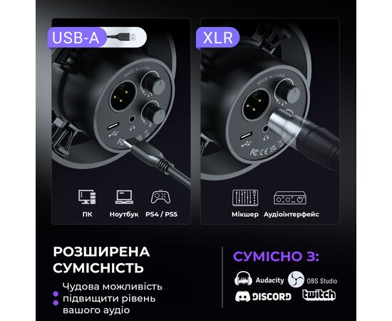 Микрофон Fifine K688CT USB/XLR Black (K688CT), изображение 7
