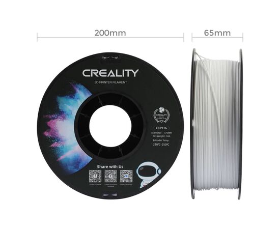 Пластик для 3D-принтера Creality PETG 1.75мм, white, 1кг (3301030034), изображение 6