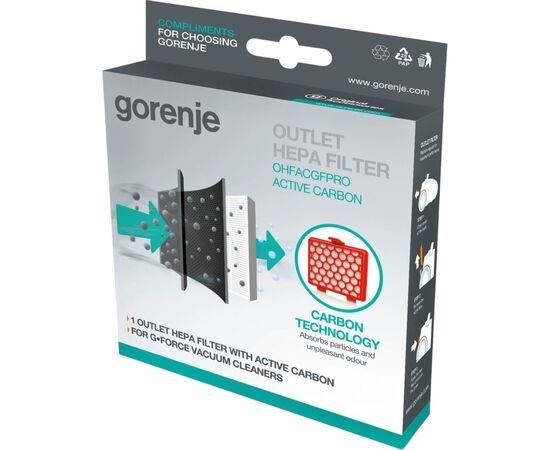 Фильтр для пылесоса Gorenje HEPA-фільтр з активним вугіллям (OHFACGFPRO), изображение 4