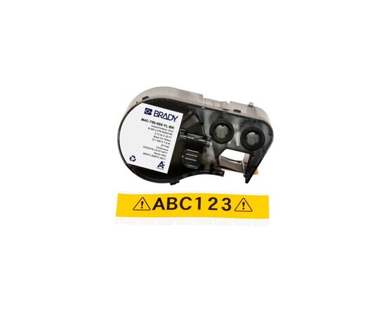 Лента для принтера этикеток Brady M4C-750-595-YL-BK, всепогодная, непрерывная лента, 19.05 mm × 7.62 m, black on yellow, винил (170832)
