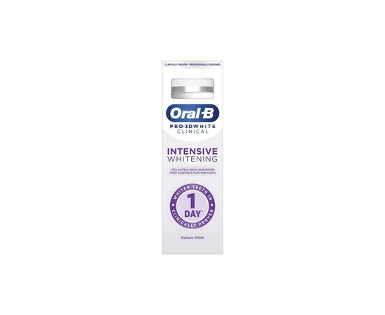 Зубная паста Oral-B Pro-3D White Clinical Intensive Whitening Сияющая белизна 75 мл (8700216922838), изображение 2