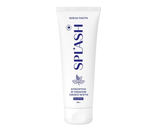 Зубная паста Splash Классическая Без фтора Со вкусом свежей мяты 100 г (4820266833206)