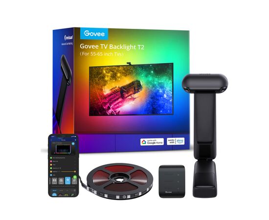 Світлодіодна стрічка Govee Набір H605C Envisual TV Backlight T2 with Dual Cameras 75-85'', RGBIC, WI-FI/Bluetooth, чорний (H605C312), зображення 15