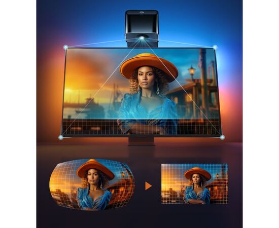 Світлодіодна стрічка Govee Набір H6097 TV Backlight 3 Lite 40-50'', RGBICW, WI-FI/Bluetooth, чорний (H60973D1), зображення 7