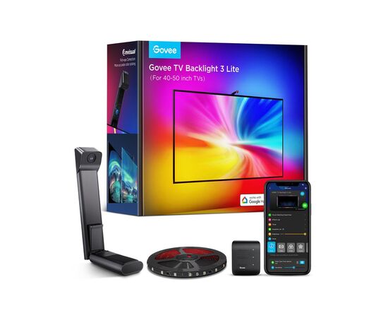 Світлодіодна стрічка Govee Набір H6097 TV Backlight 3 Lite 40-50'', RGBICW, WI-FI/Bluetooth, чорний (H60973D1)