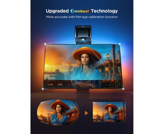 Світлодіодна стрічка Govee Набір H6099 TV Backlight 3 Lite 55-65'', RGBIC, WI-FI/Bluetooth, чорний (H60993D1), зображення 3