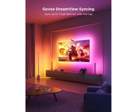 Світлодіодна стрічка Govee Набір H6099 TV Backlight 3 Lite 55-65'', RGBIC, WI-FI/Bluetooth, чорний (H60993D1), зображення 5
