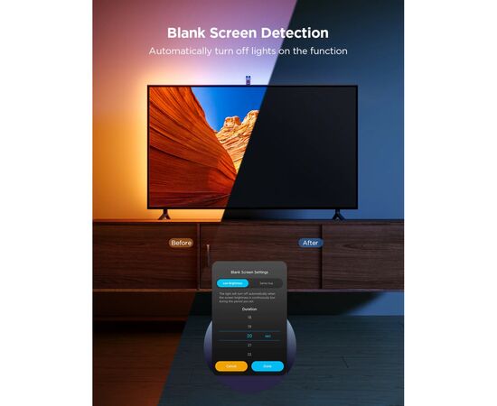 Світлодіодна стрічка Govee Набір H6099 TV Backlight 3 Lite 55-65'', RGBIC, WI-FI/Bluetooth, чорний (H60993D1), зображення 7