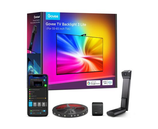 Світлодіодна стрічка Govee Набір H6099 TV Backlight 3 Lite 55-65'', RGBIC, WI-FI/Bluetooth, чорний (H60993D1)