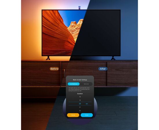 Світлодіодна стрічка Govee Набір H6099 TV Backlight 3 Lite 75-85'', RGBIC, WI-FI/Bluetooth, чорний (H60993D2), зображення 6